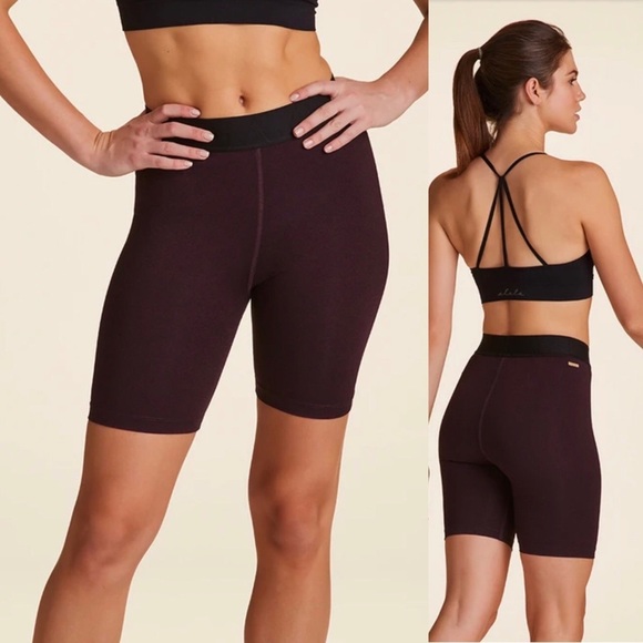 Alala Pants - $80 Alala Primary Short in Beet Diamond - Biker Shorts Size Small